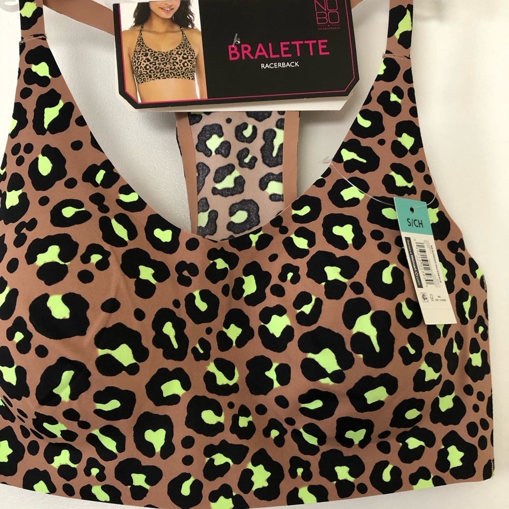NOBO Brown and Green Leopard Print Racerback Bralette - Picture 2 of 6